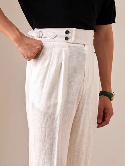 Stuart® | Capri Linen Trousers With A High Waist