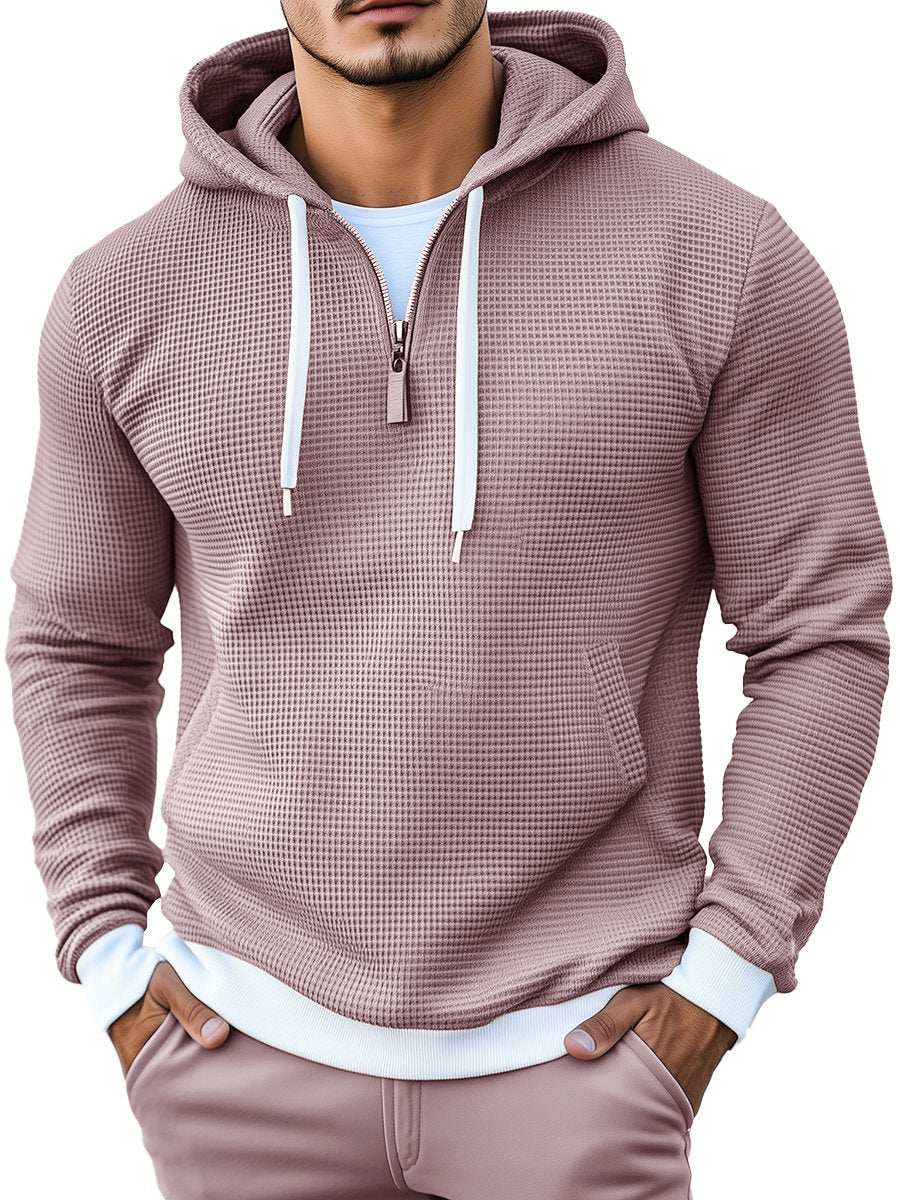 Joaquín® | Sweatshirt with hood and long sleeves waffle
