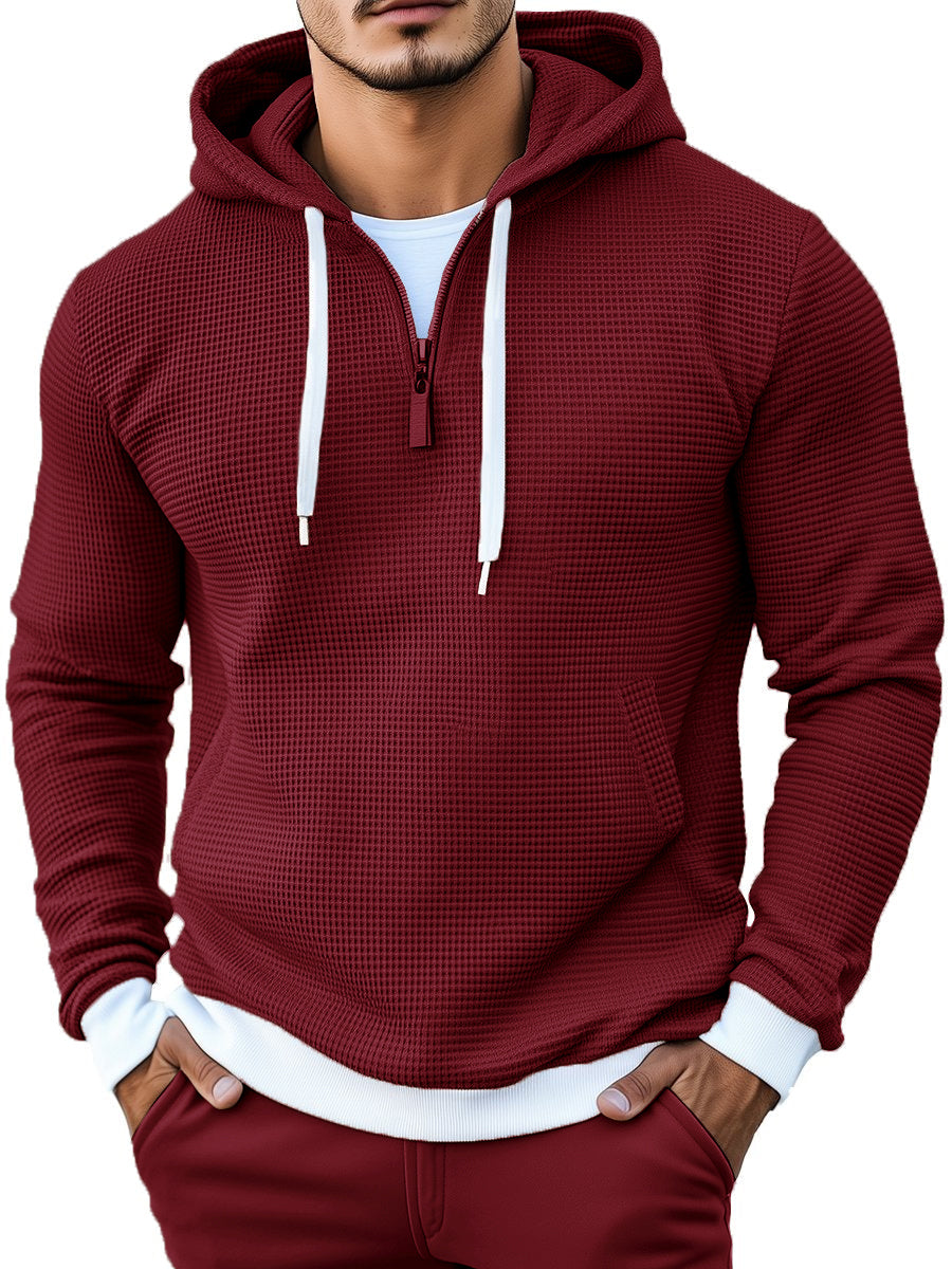 Joaquín® | Sweatshirt with hood and long sleeves waffle