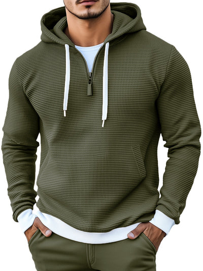 Joaquín® | Sweatshirt with hood and long sleeves waffle