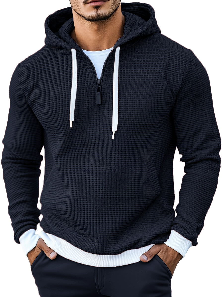 Joaquín® | Sweatshirt with hood and long sleeves waffle