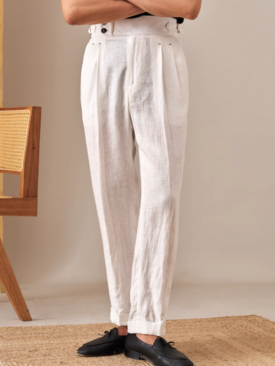 Stuart® | Capri Linen Trousers With A High Waist