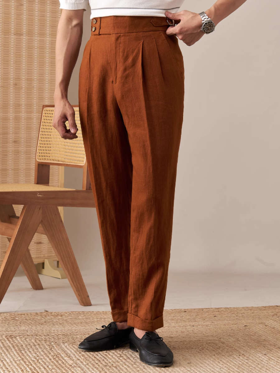 Stuart® | Capri Linen Trousers With A High Waist