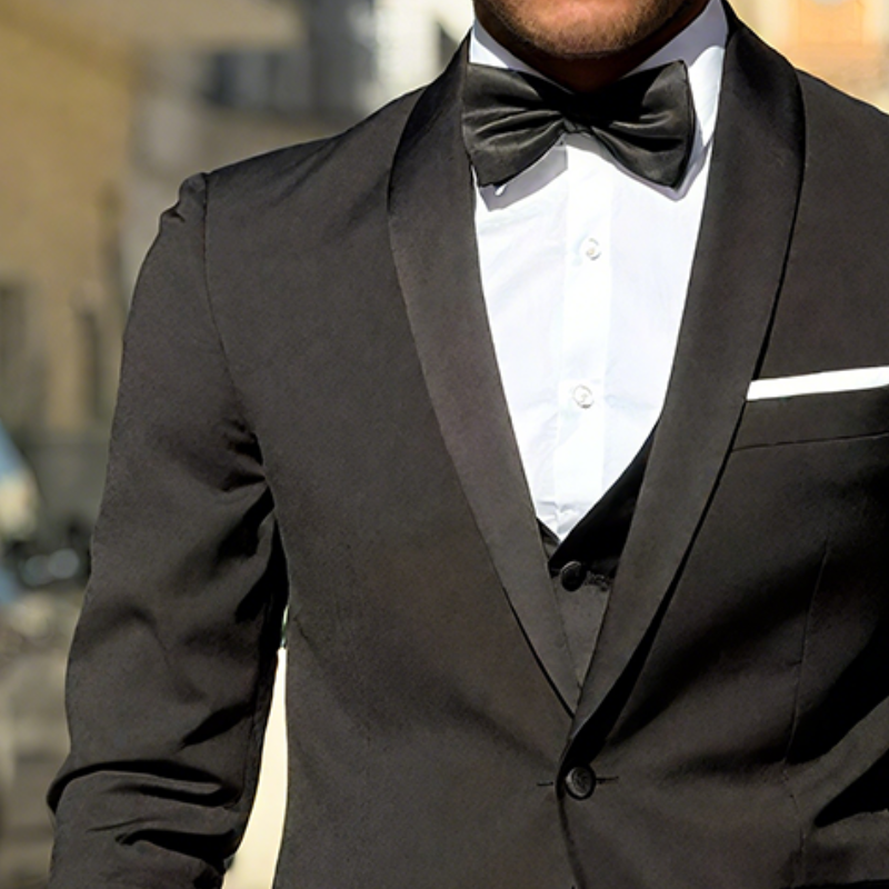 Clifford | Men'S Retro Casual Solid Color Satin Splicing Dress High-End Blazer