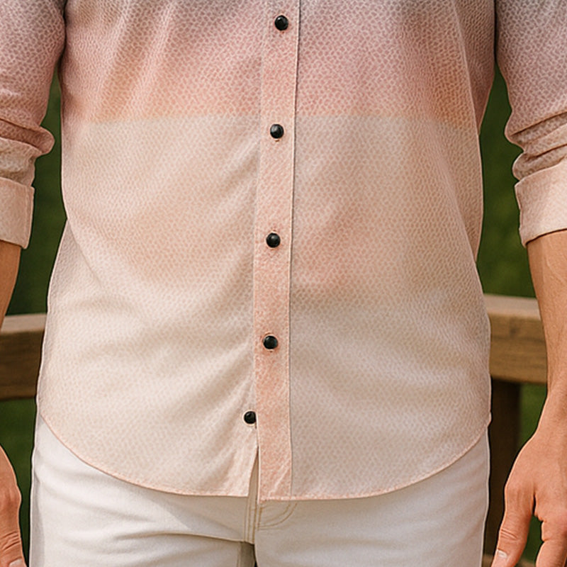 Ivan | Men'S Summer Gradient Print Cotton Long Sleeve Shirt