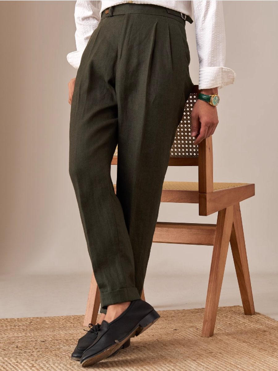 Stuart® | Capri Linen Trousers With A High Waist