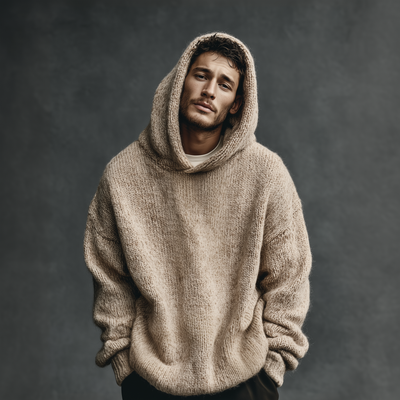 Men's Classic Casal Hooded Loose Sweater