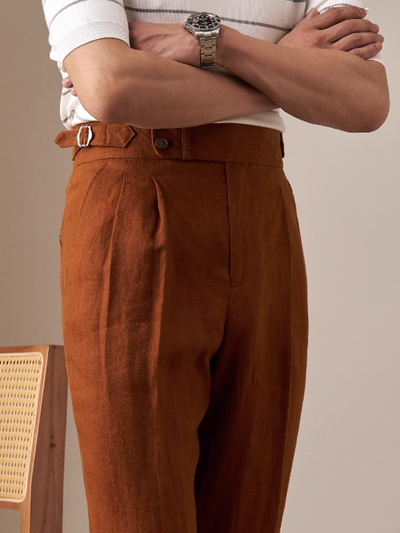 Stuart® | Capri Linen Trousers With A High Waist