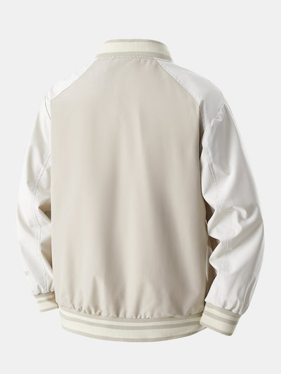 Eliseo® | Relax Fit Contrast Embroidery Baseball Jacket