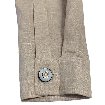 Men's Casal Linen Embroidered Lapel Loose Long Sleeve Shirt