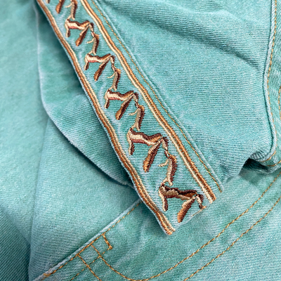 Men's Smmer Fashion Casal Retro Western Style Tencel DeniEmbroidery Jmpsit (Withot Belt)