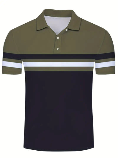 Lynn® | Casual, Trendy Striped Pattern Short-Sleeved Shirt For Men