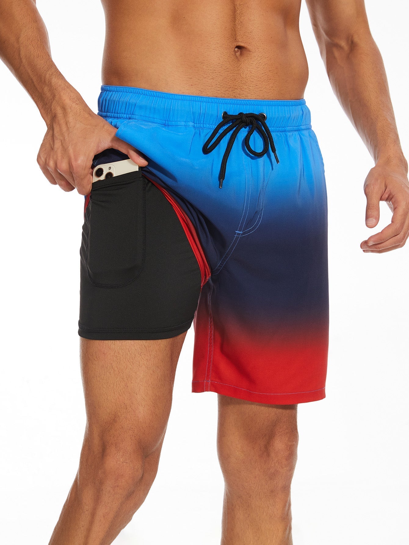 Fortunato® | Drawstring Beach Swim Shorts With Pocket