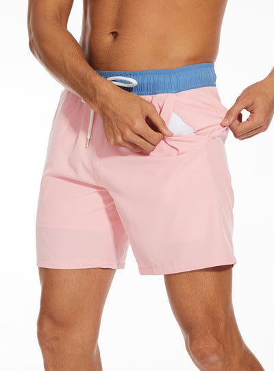 Fulgencio® | Solid Color Drawstring Swim Shorts With Pocket