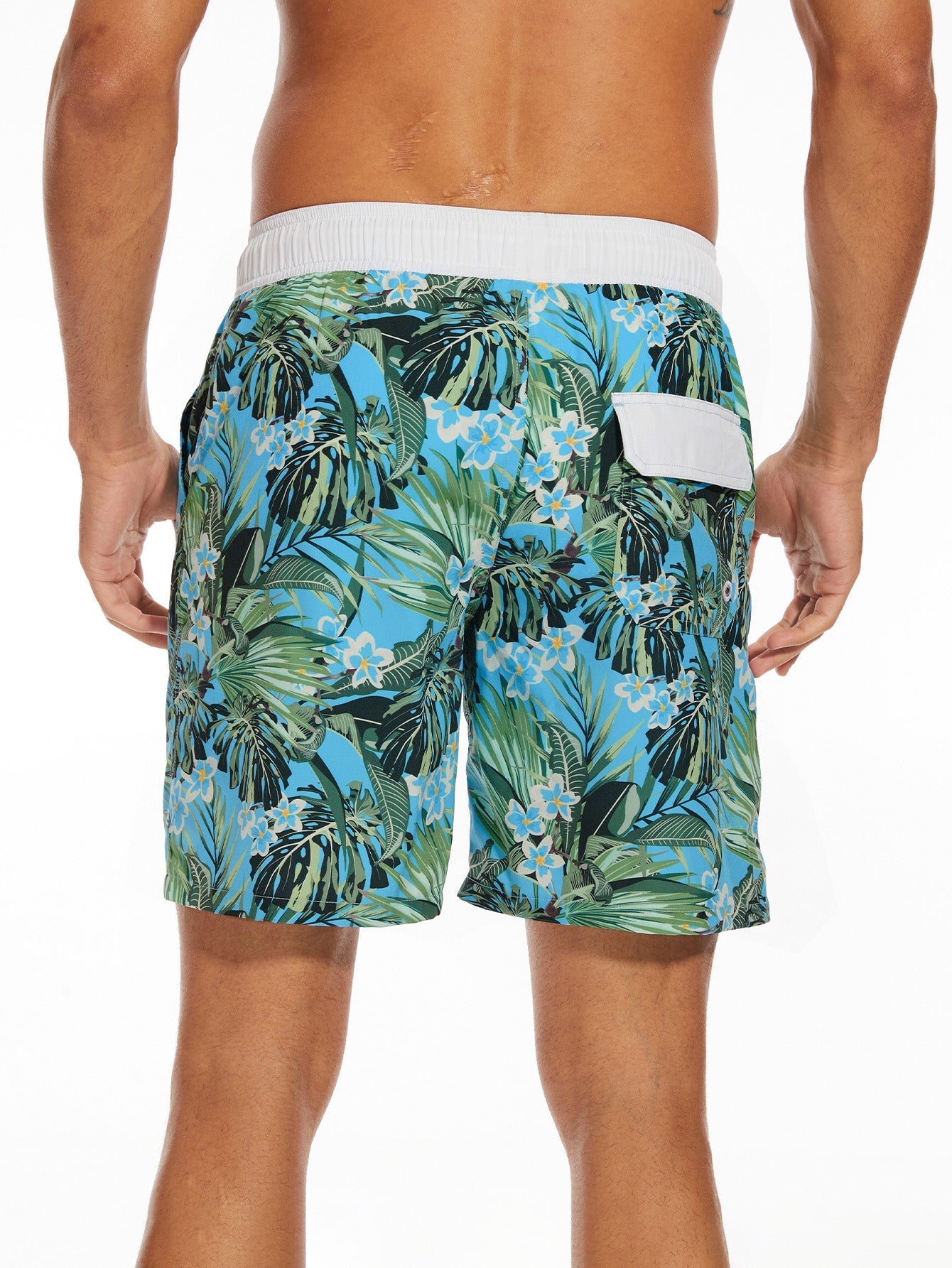 Fermín® | Contrast Tropical Print Swim Shorts
