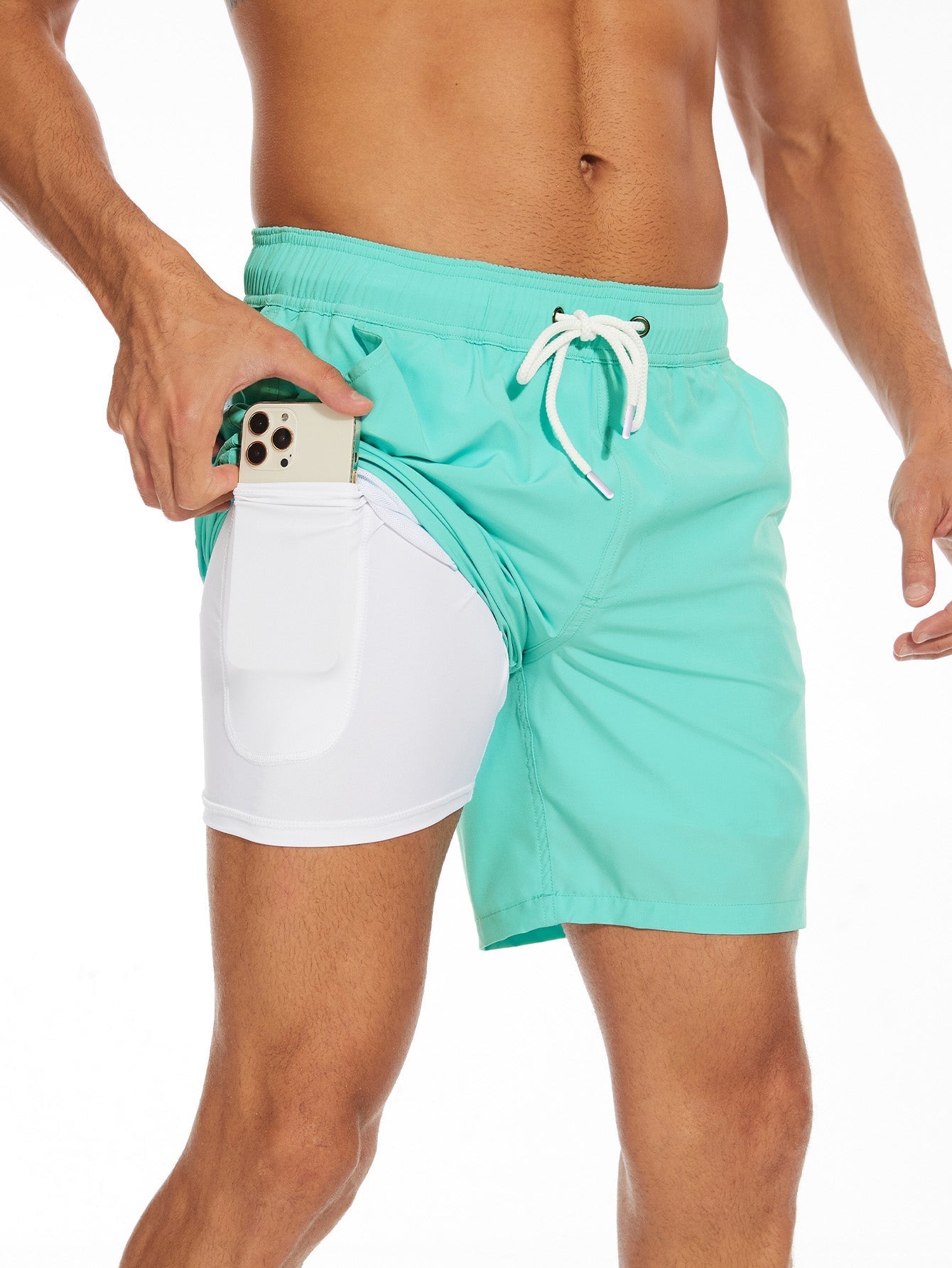 Francisco® | Solid Color Drawstring Swim Shorts