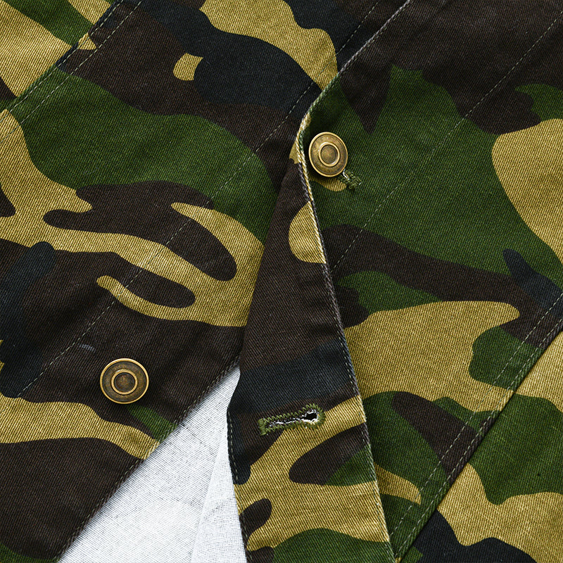 Barrow® | Men's Camouflage Canvas Retro Wear Lapel Jacket 18911497X