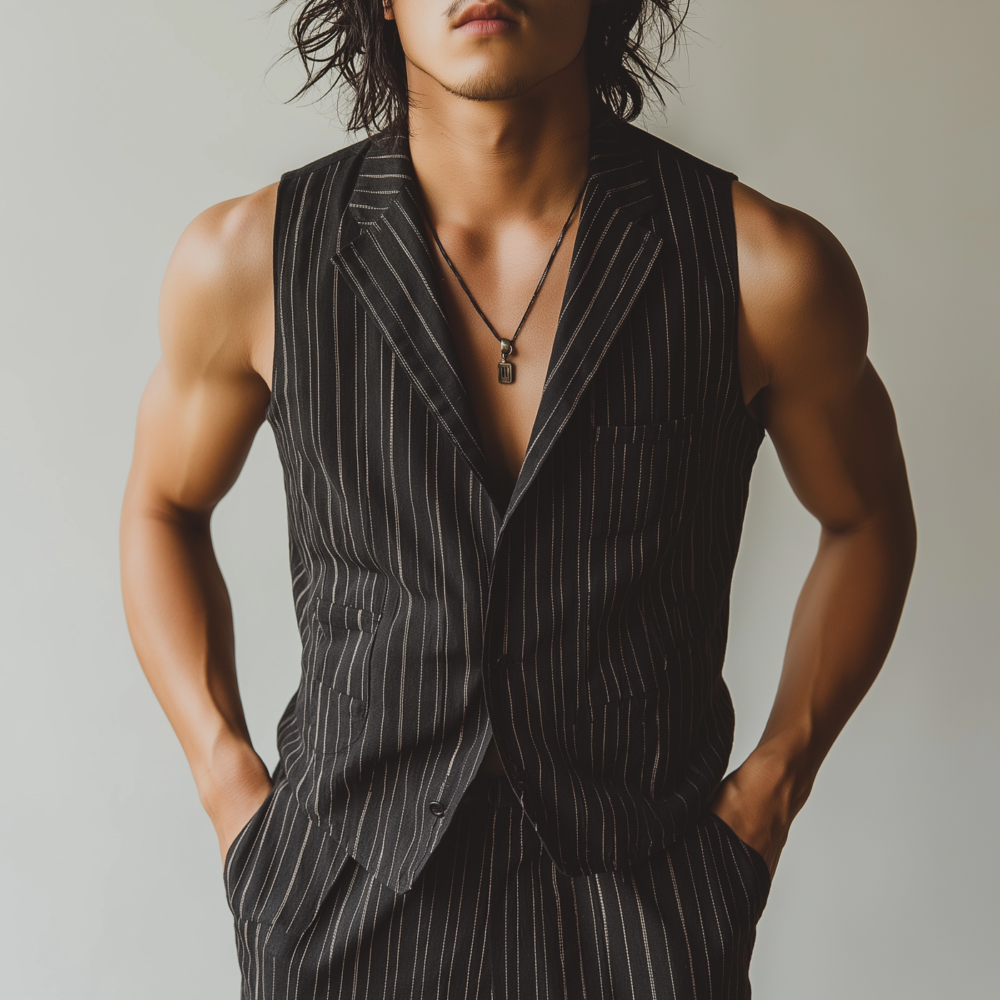 Orlando | Men'S Summer Fashion Classic Striped Cotton And Linen Sleeveless Shirt