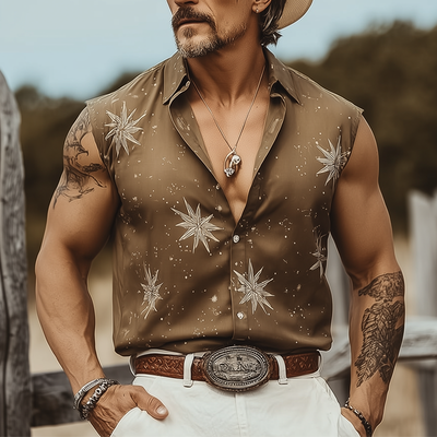 Xavier | Men'S Summer Fashion Printed Sleeveless Shirt