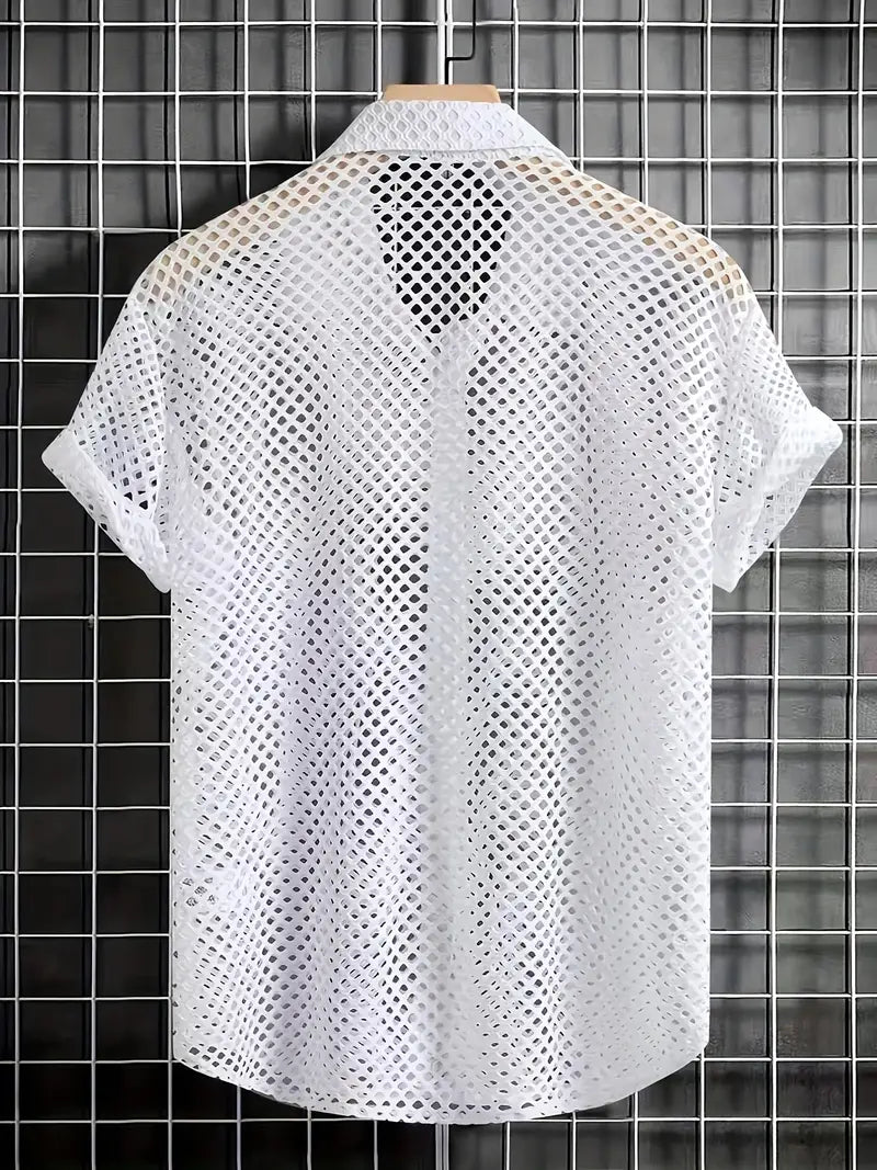 Kunal® | Hollowed Out Short Sleeve Shirt