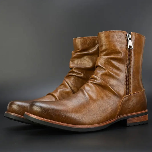 Marcos® | Leather Side-Zip Boots