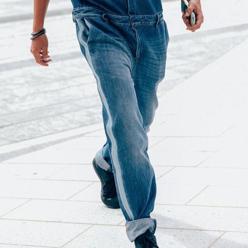 Raul | Men'S Spring And Autumn Long Sleeve Long Pants Denim Jumpsuit