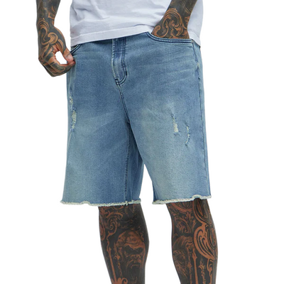 Virgil | Men'S Spring And Summer Classic Casual Washed Denim Raw Edge Shorts