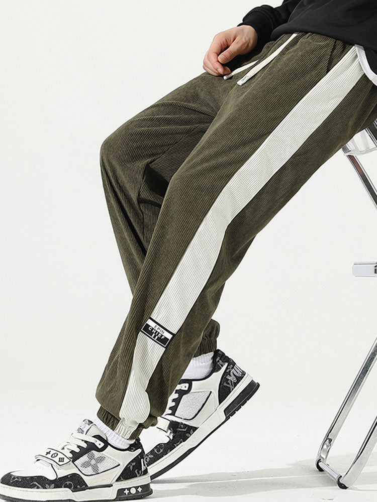 Ernesto® | Side Stripe Corduroy Jogging Pants