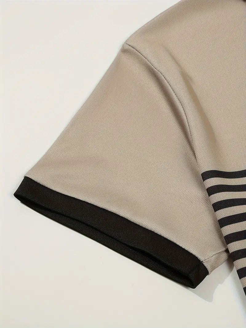 Dale® | Striped Casual Color Block Short Sleeve Shirt