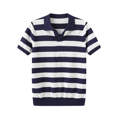 Zachary® | Black And White Striped Polo