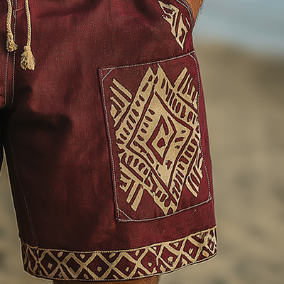 Ernesto | Men'S Summer Fashion Simple Printed Linen Casual Shorts