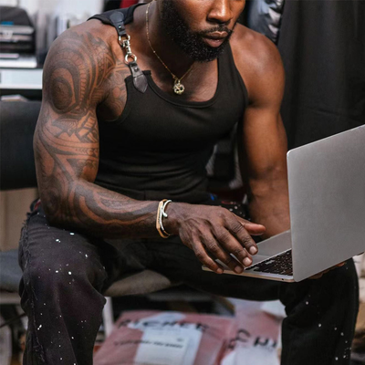 Guy | Men'S Slim Fit Round Neck Leather Button Tank Tops