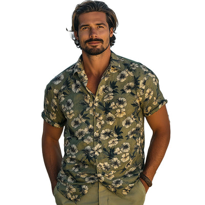 Samuel | Men'S Summer Fashion Breathable Printed Linen Short Sleeve Shirt
