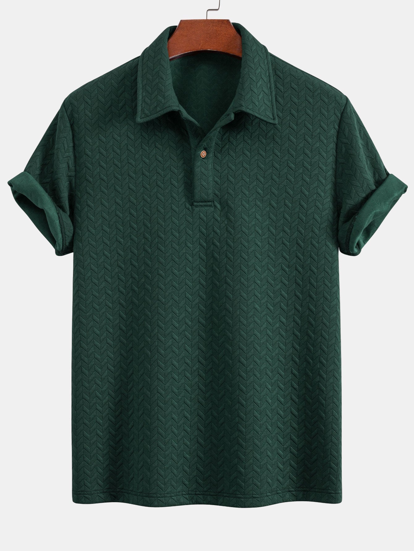 Hudson | Short Sleeved Jacquard Textured Polo