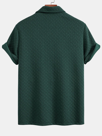 Celestino® | Short Sleeved Jacquard Textured Polo