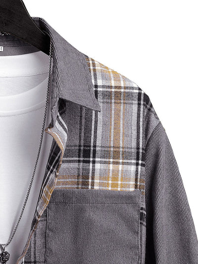 Allyn® | Corduroy Check Patchwork Shirt