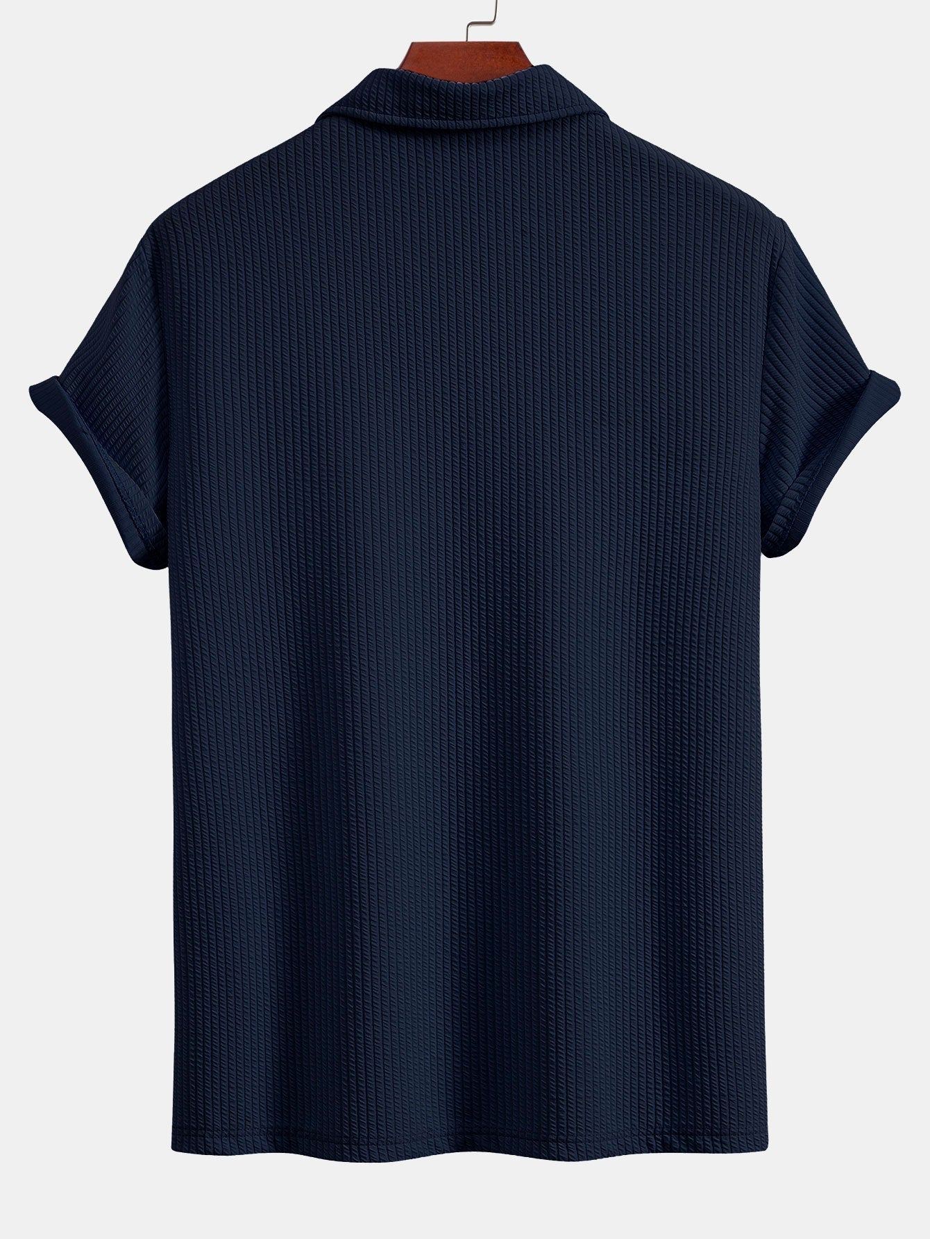 Esau® | Short Sleeved V-Neck Ribbed Polo & Straight Leg Ribbed Pants