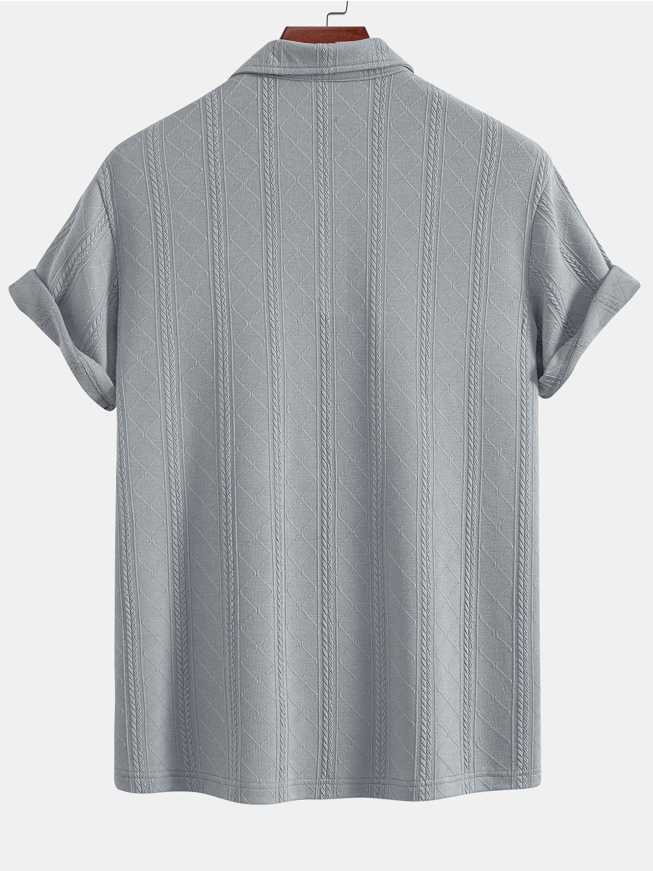 Samuel | Rhombus Geometric Texture Knit Polo Shirt