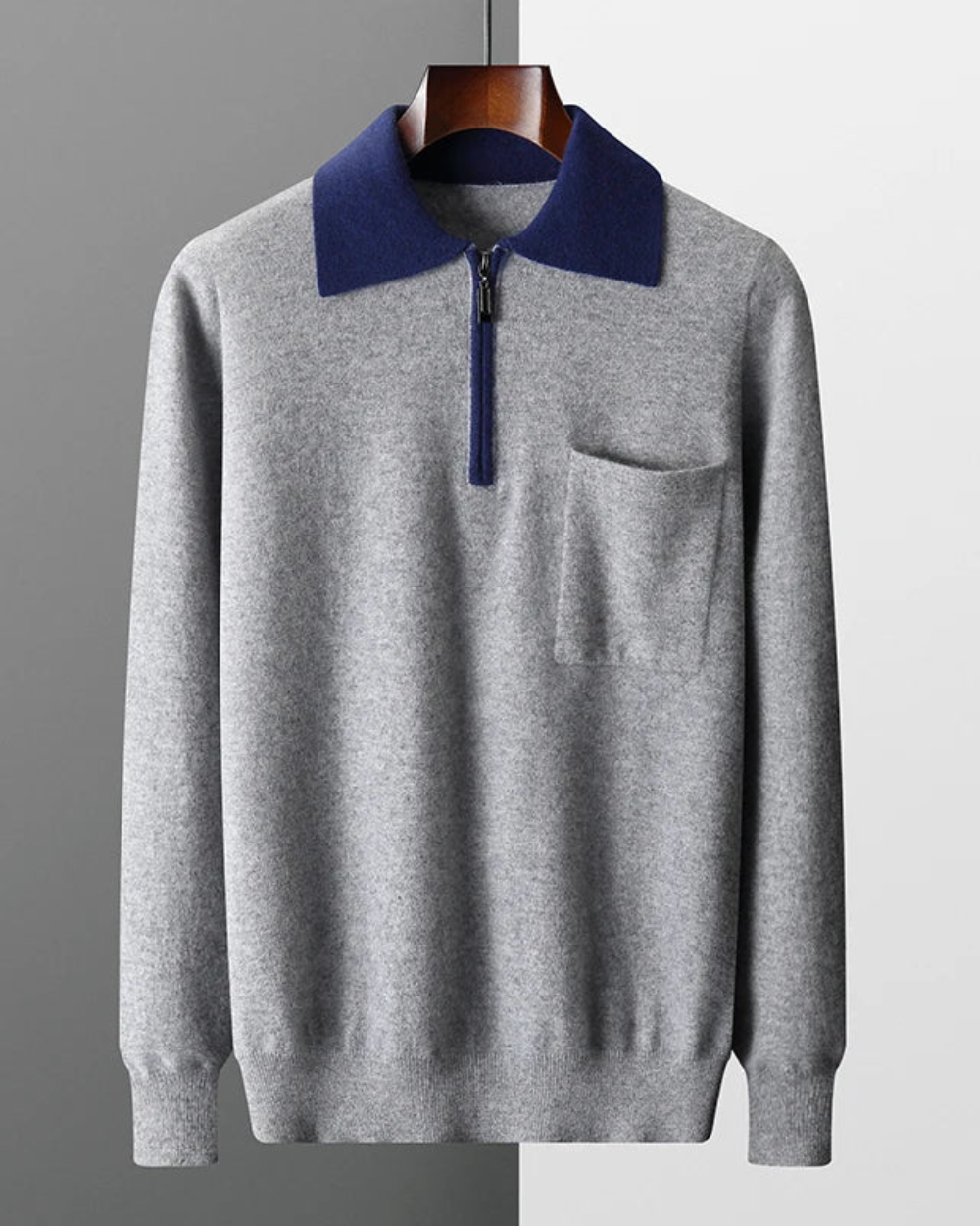 Evander | Castelle Cashmere Zip Up Polo