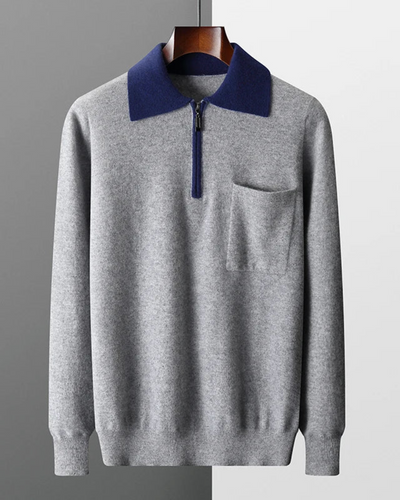 Evander | Castelle Cashmere Zip Up Polo