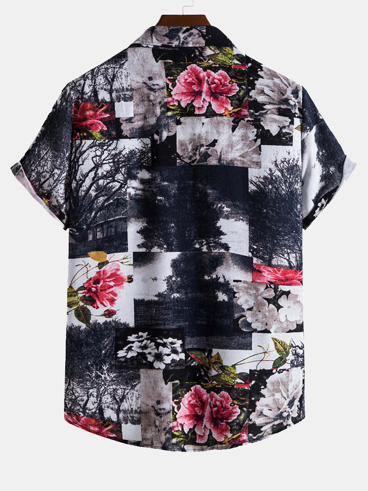 Arash® | Floral Landscape Print Shirt