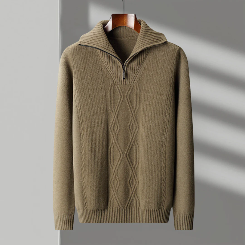 Quinn | Taranto Merino Wool Zip Sweater
