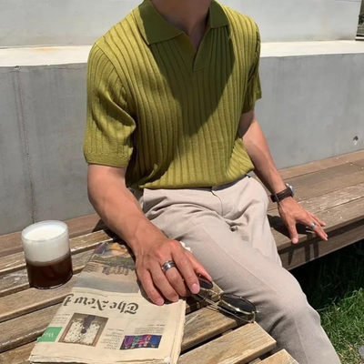 Cadell® | Elegant Ribbed Polo For Men