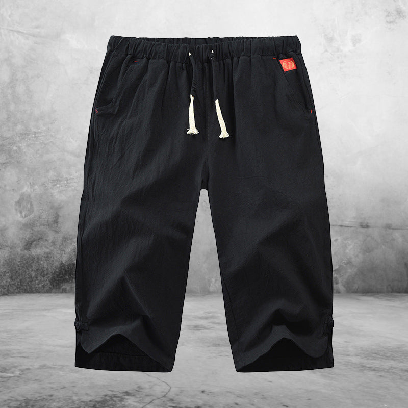 Zed® | Casual Cotton And Linen Lace-Up Shorts For Men