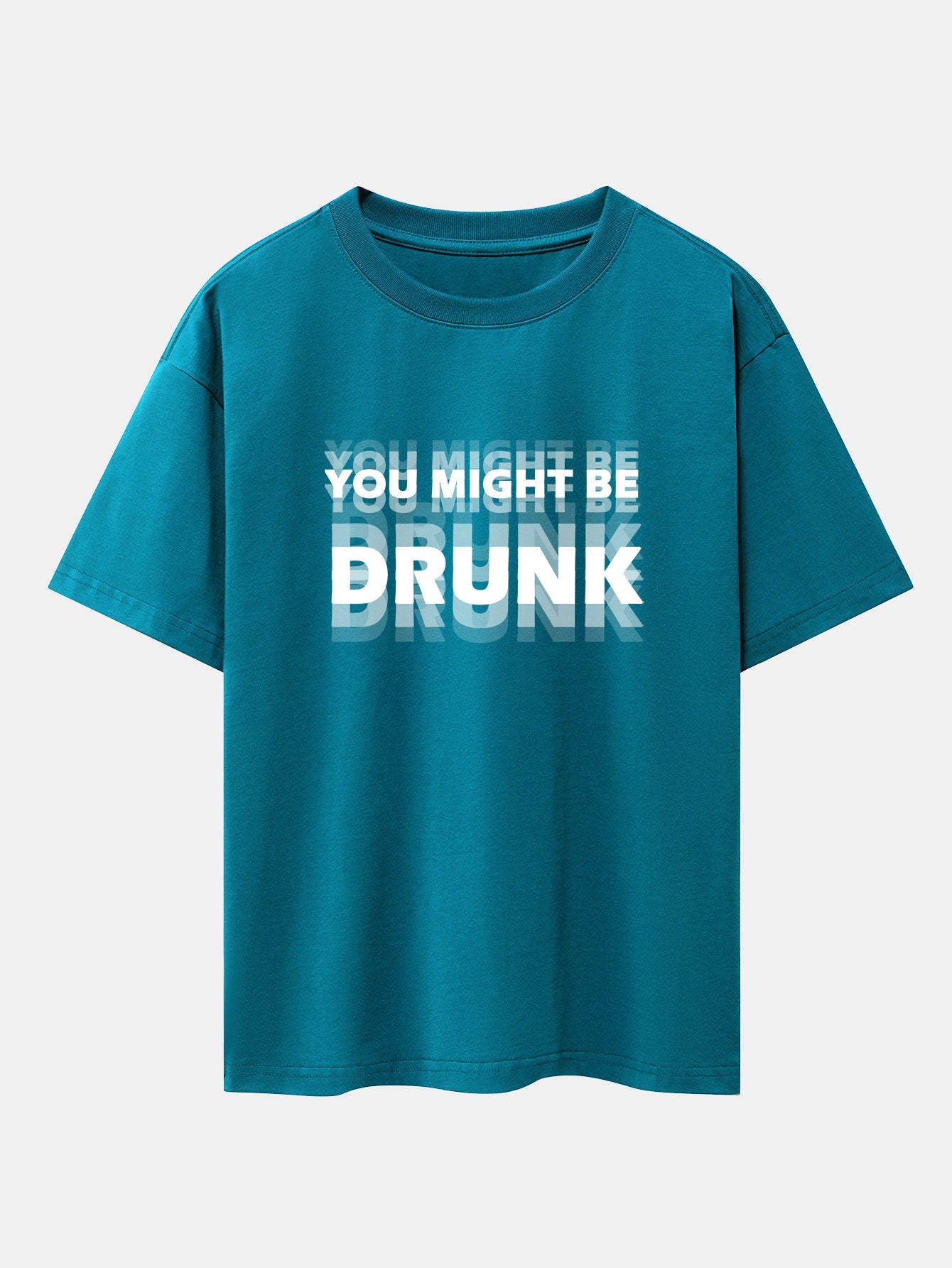 Cameron® | You Might Be Drunk Print Drop Shoulder Oversize T-Shirt