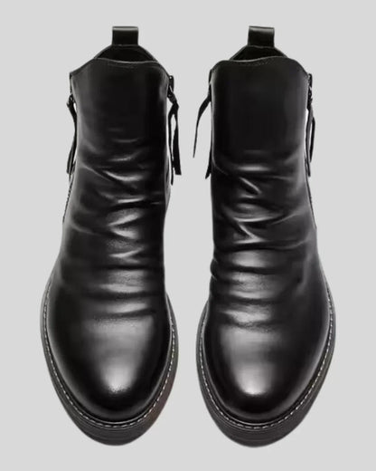 Angel® | Leather Ankle Boots With Zipper On The Side