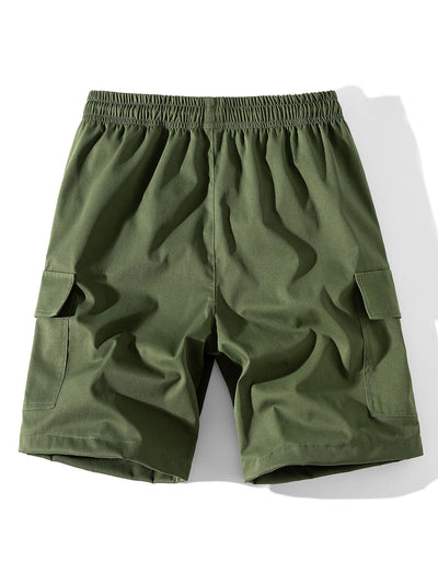 Adolfito® | 3 Pieces Solid Color Cargo Drawstring Shorts