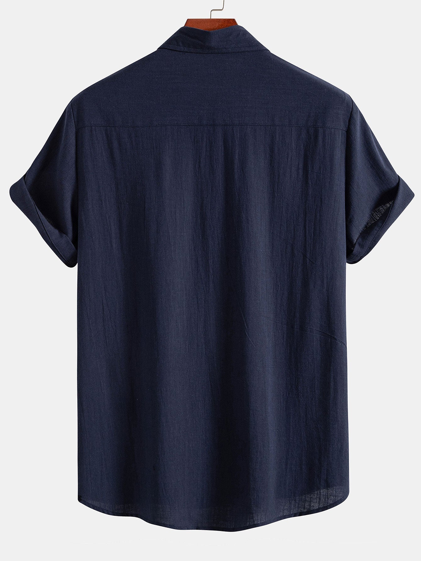 Alipio® | Poker Print Linen Look Contrast Button Up Shirt