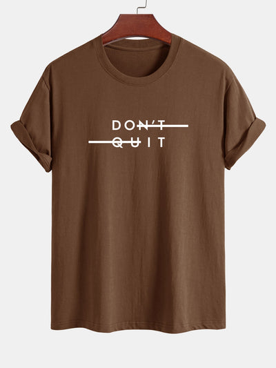 Nicodemo® | Don'T Quit Print Cotton T-Shirt