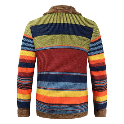 Fidelio | Men's retro color-block button-front cardigan
